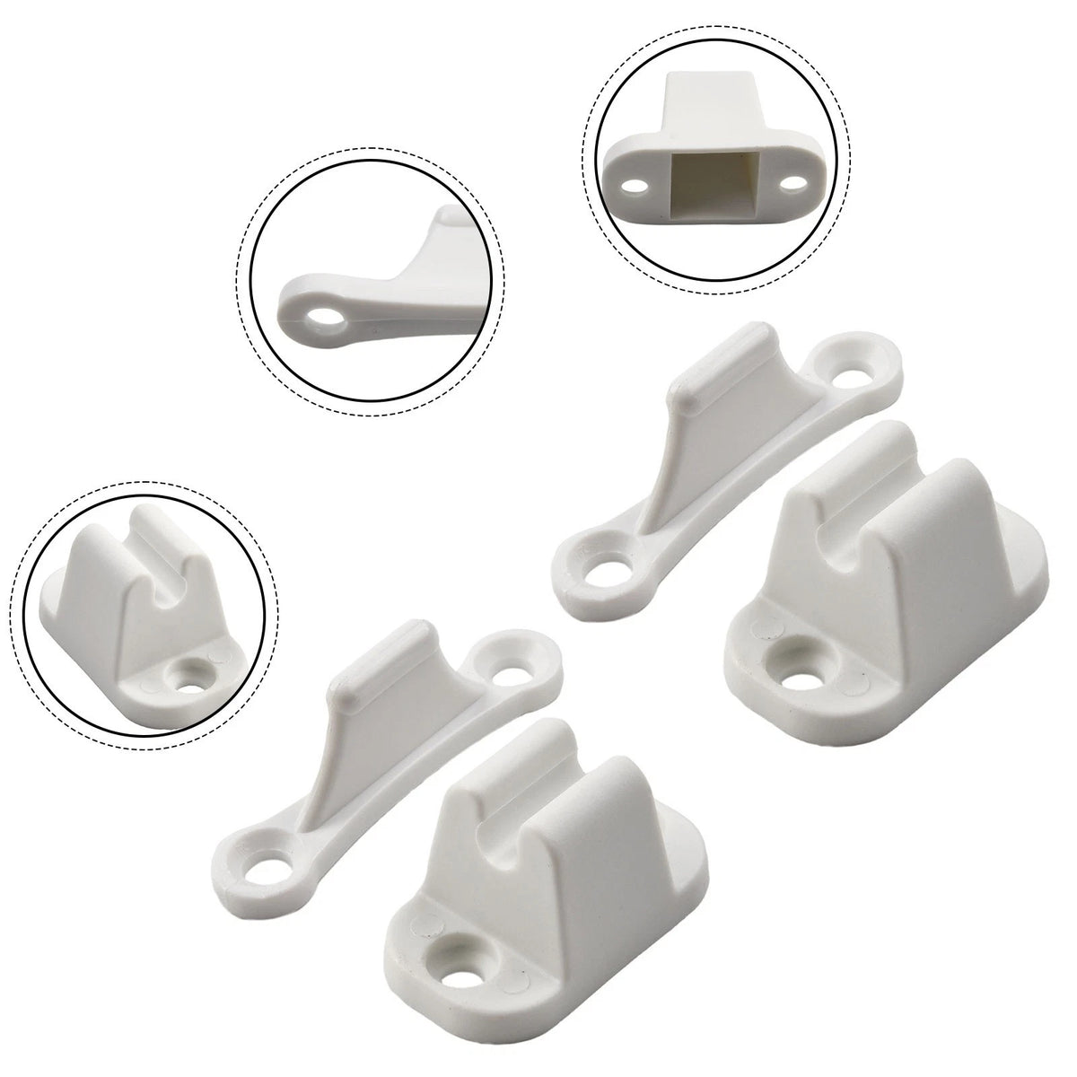 2X Door Retainer Catch for - Nylon, White