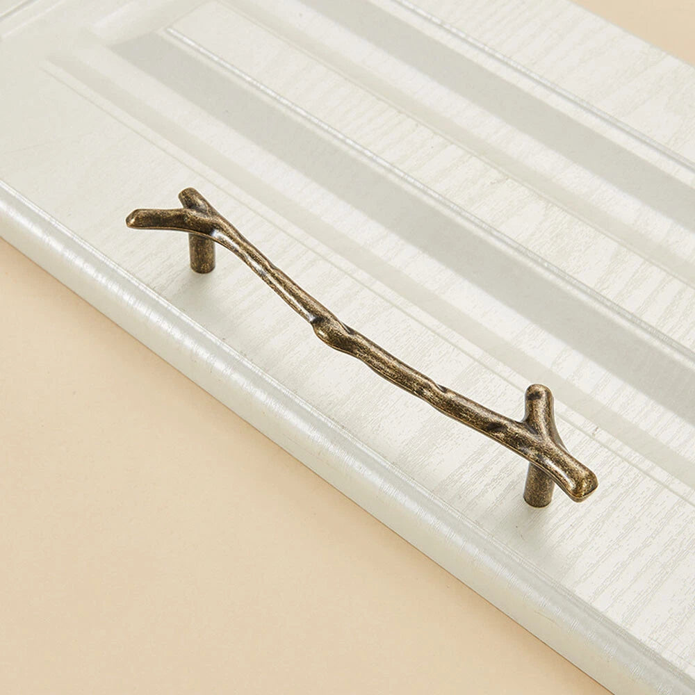 2Pcs Unique Tree Branch Cabinet Pull Handle Cupboard Drawer Knob Antique Bronze