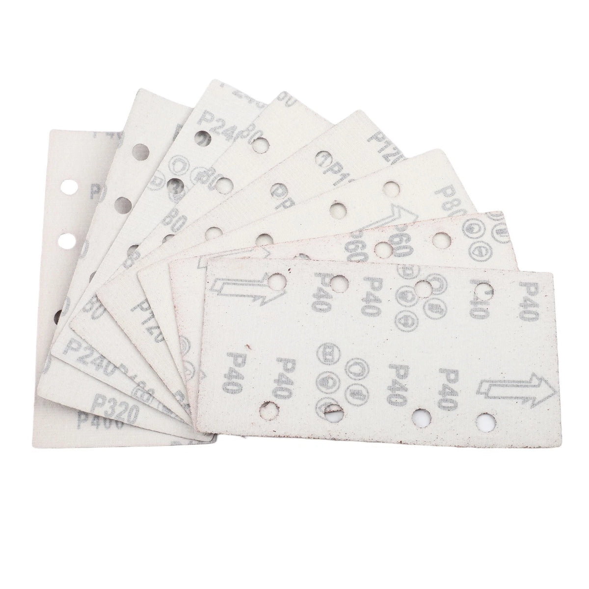 Multi Grit 80 Sand Sheets for Mouse Sander 93x185mm with 8 Holes