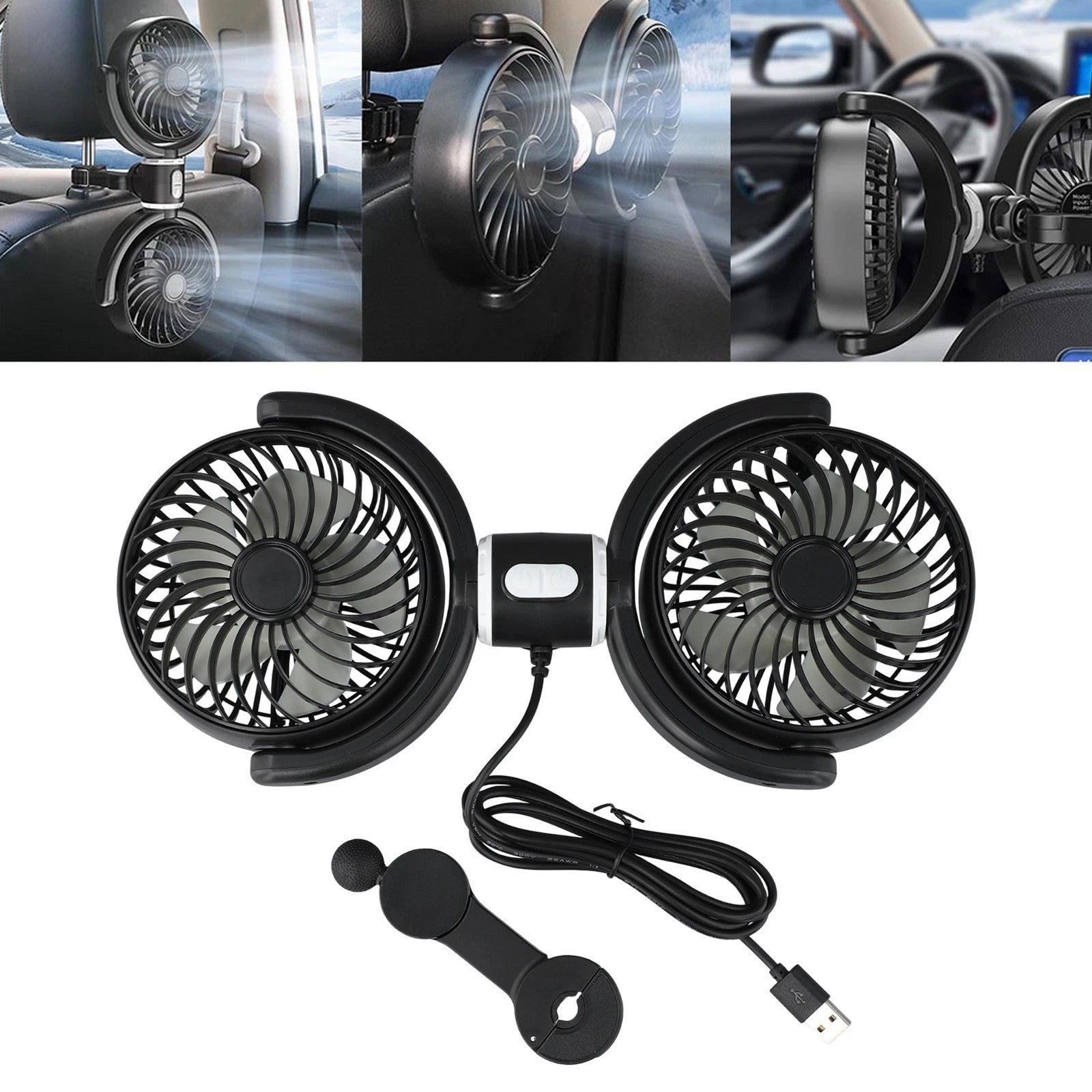 Adjustable USB Car Cooling Fan for All Vehicles (Universal)