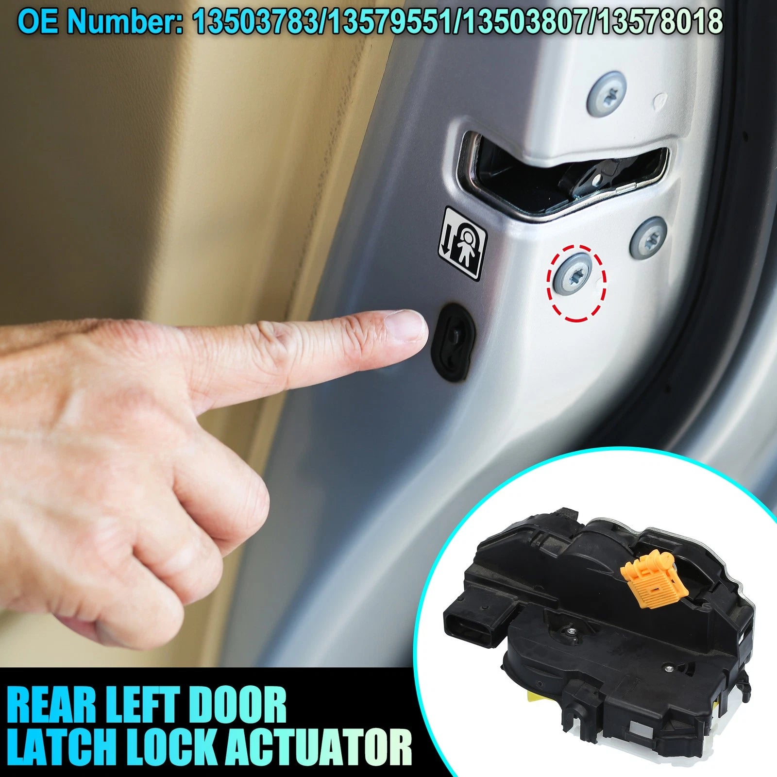 Door Lock Actuator Rear Left Replacement for Chevy Cruze (2011–2014)