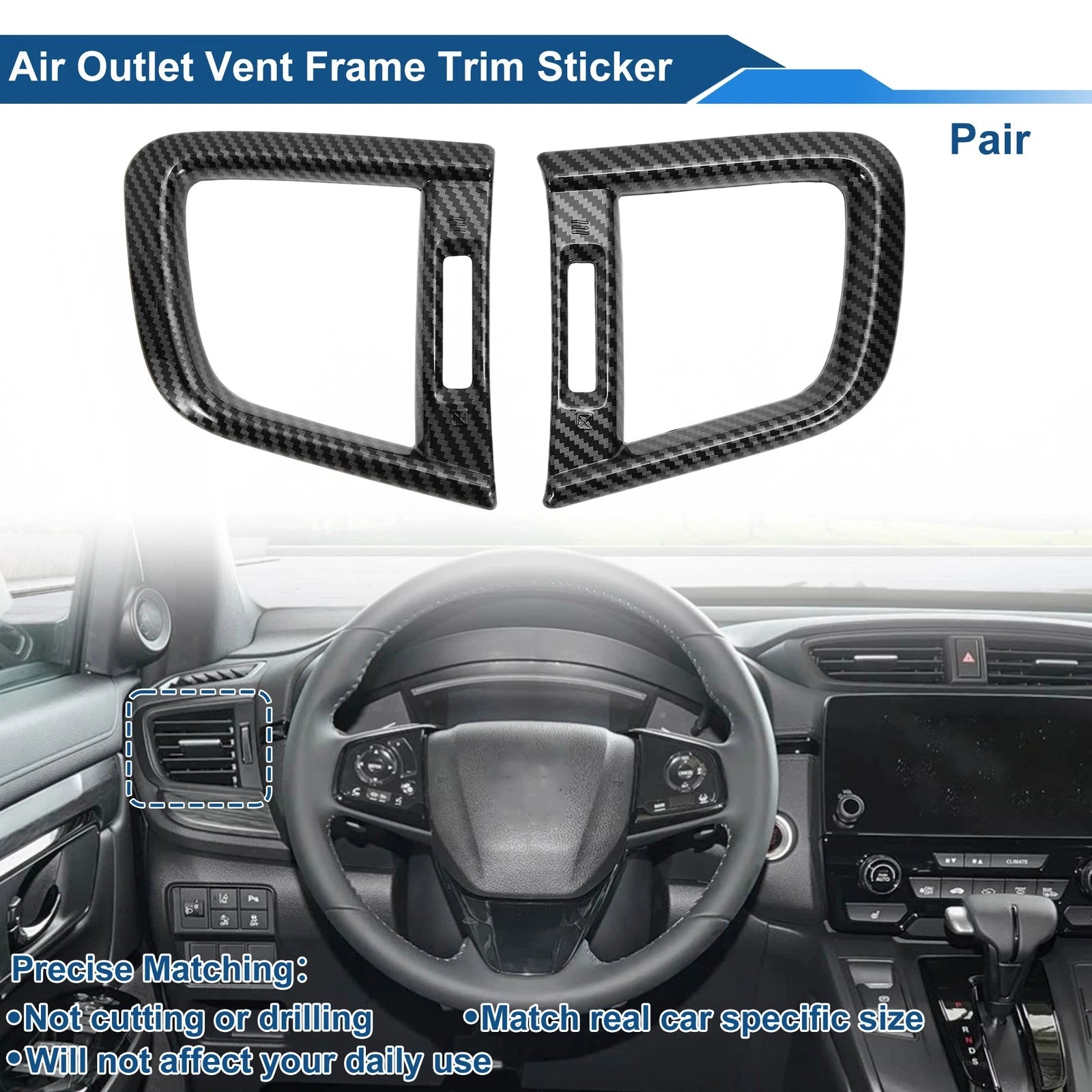 Center Console Air Vent Cover Trim Kit for Toyota Center Console (Front) (2017–2024)
