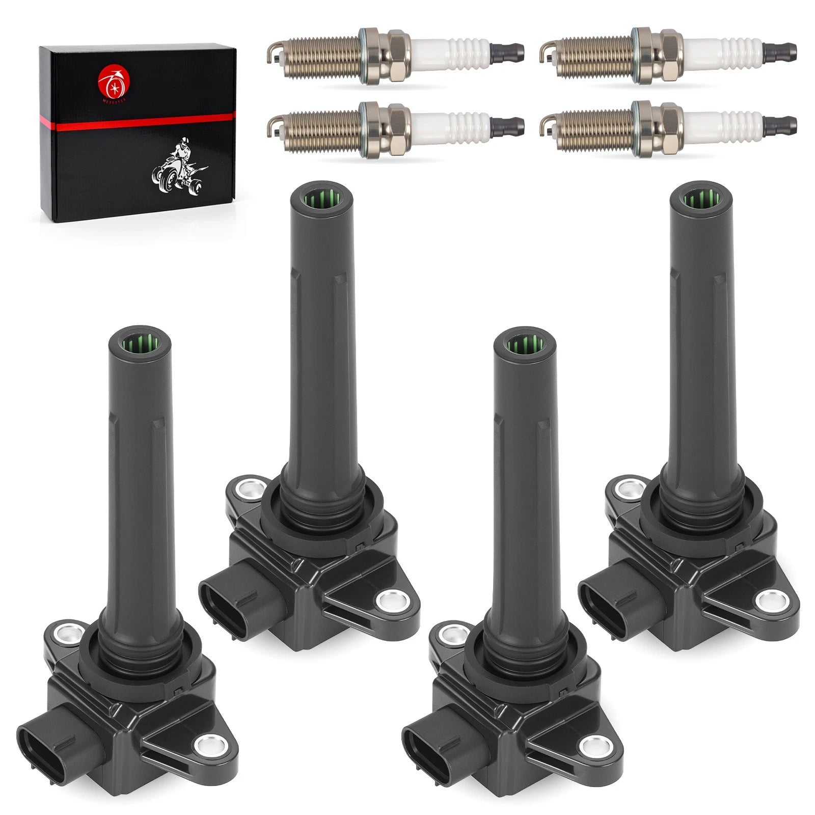 Set of 4 Ignition Coils w/ Spark Plug for Yamaha Waverunner 1800 FX HO SHO SVHO