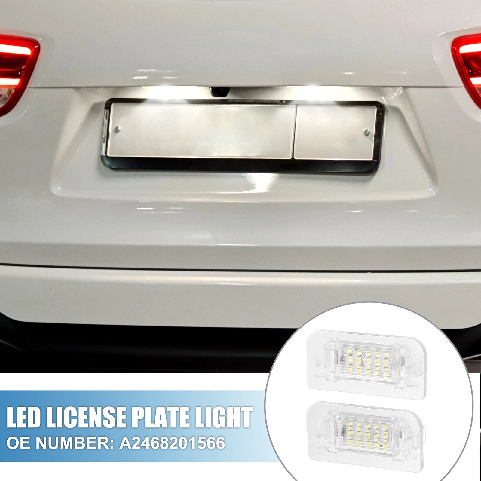 2 Pcs LED License Plate Light Replacement for Mercedes-Benz B-Class W246 (2012–2018)