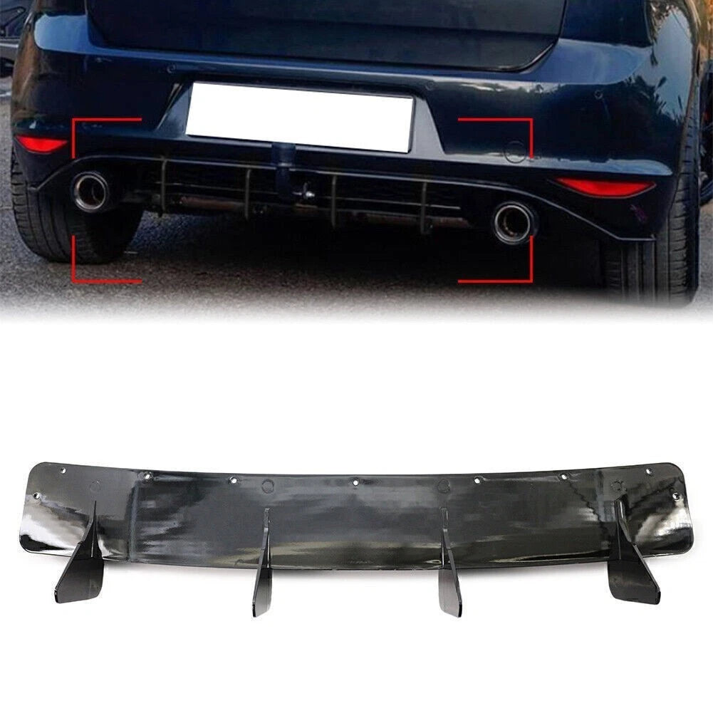 Gloss Black Rear Bumper Lip Diffuser Spoiler for Volkswagen Golf MK7 (2014–2017)