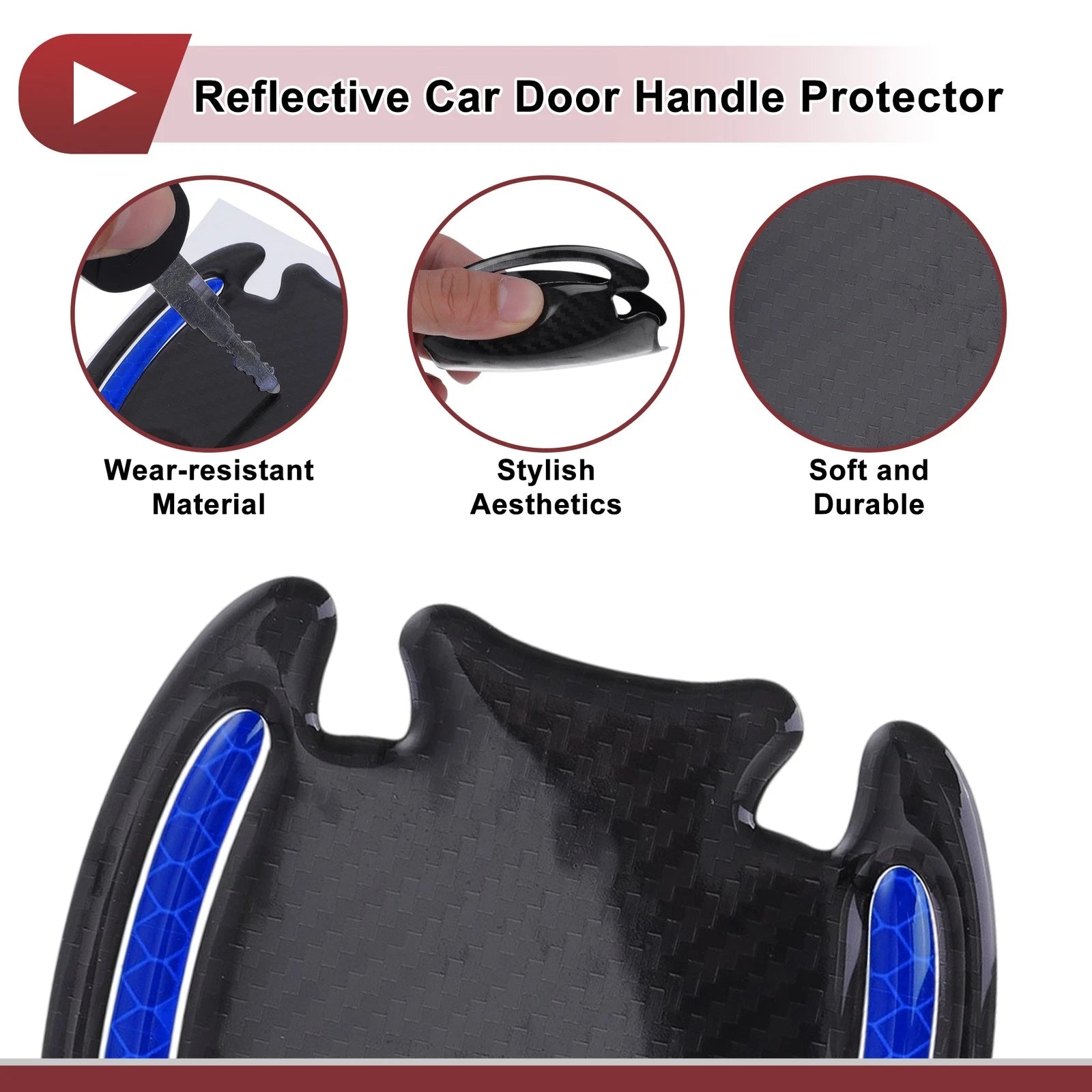 3D Car Door Handle Scratch Protector Film for Universal Vehicles (2010–2023)