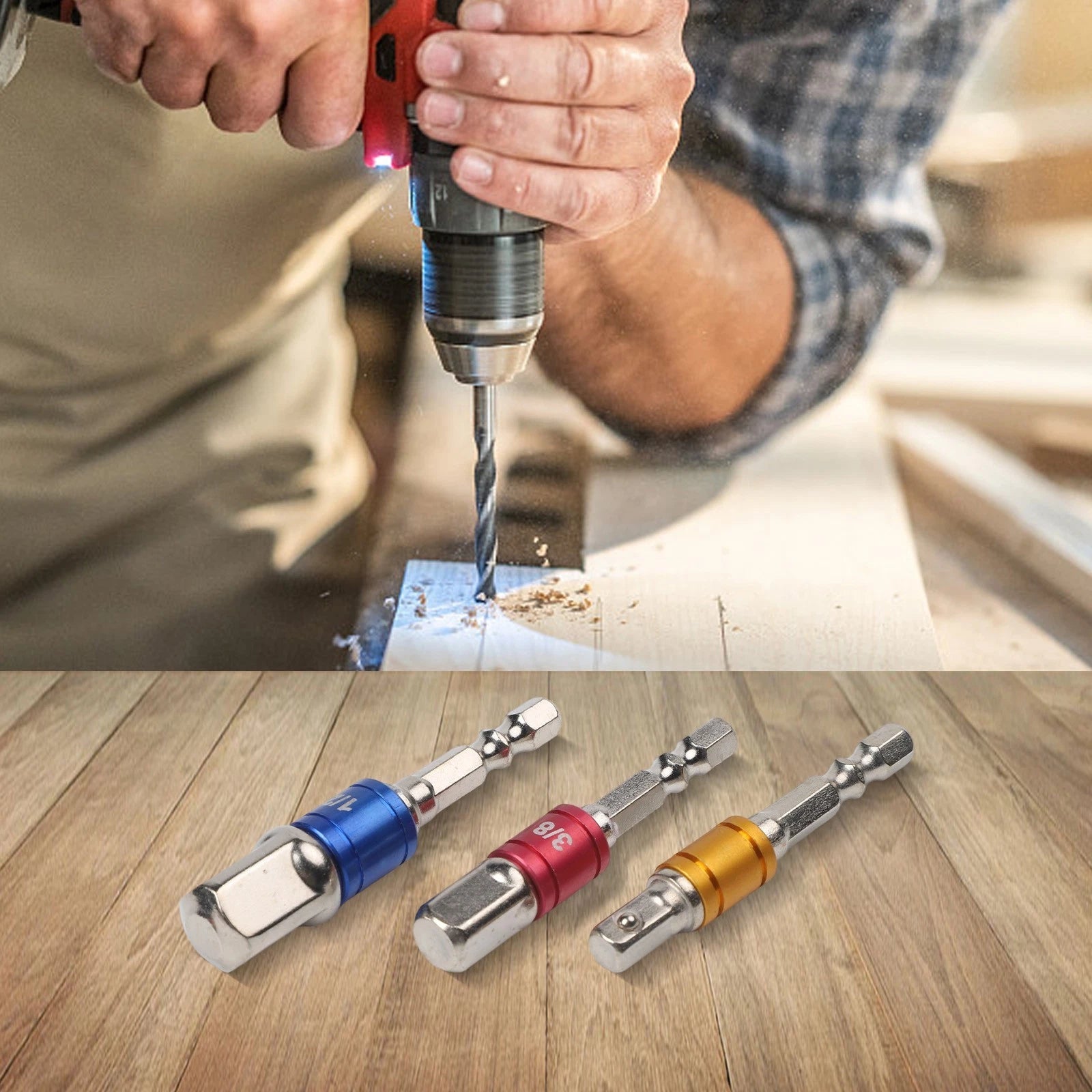 3pcs Hex Rods with Magnetic Locking for Power Drill Compatibility