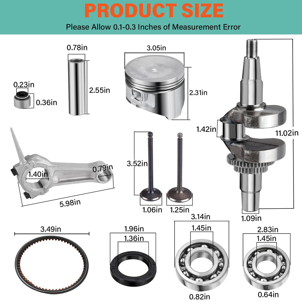 Engine Top End Rebuild Kit for Yamaha G11/G16/G20