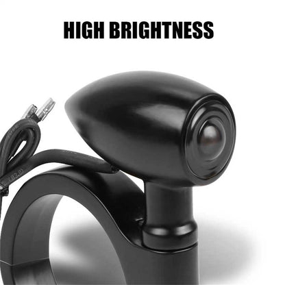 LED Turn Signal Lights for Motorcycle (41mm Fork Clamp, Amber)