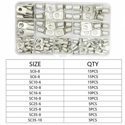 240PCS Copper Battery Cable Lug Ring Terminals Kit for