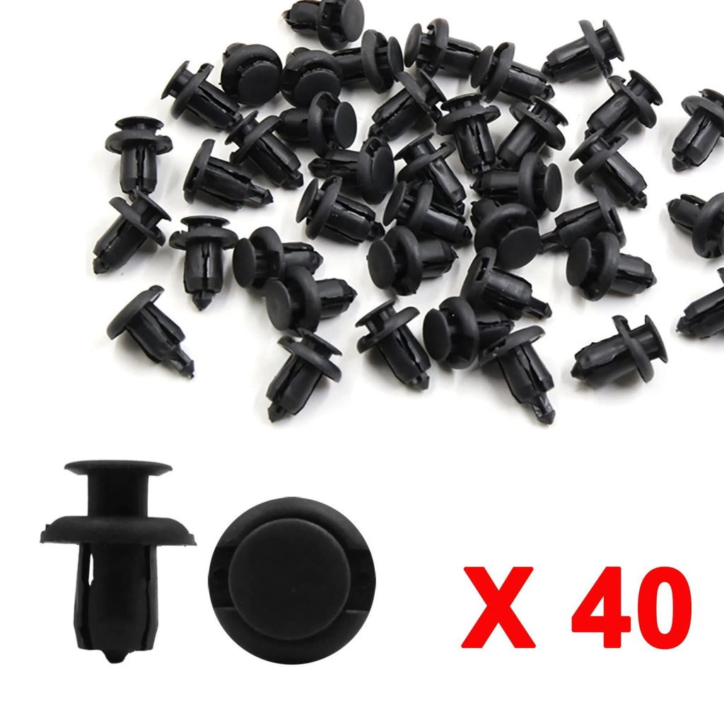 40pcs Plastic Rivets Push-Type Clips with Fastener Remover for Honda
