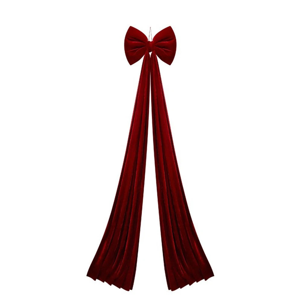 Big Red Velvet Bow for Tree Topper Decoration (40x200cm)