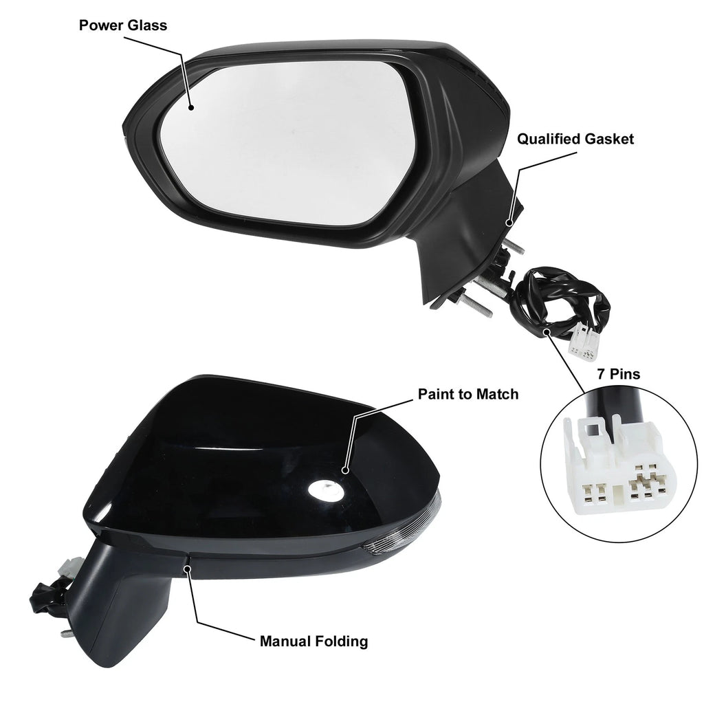 Left Side Exterior Door Mirror Assembly Replacement for Toyota Corolla (2020–2024)