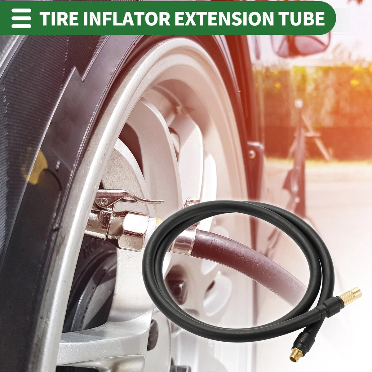 Tire Inflator Extension Tube 39.37in 32 TPI for Car Bicycle (32TPI)