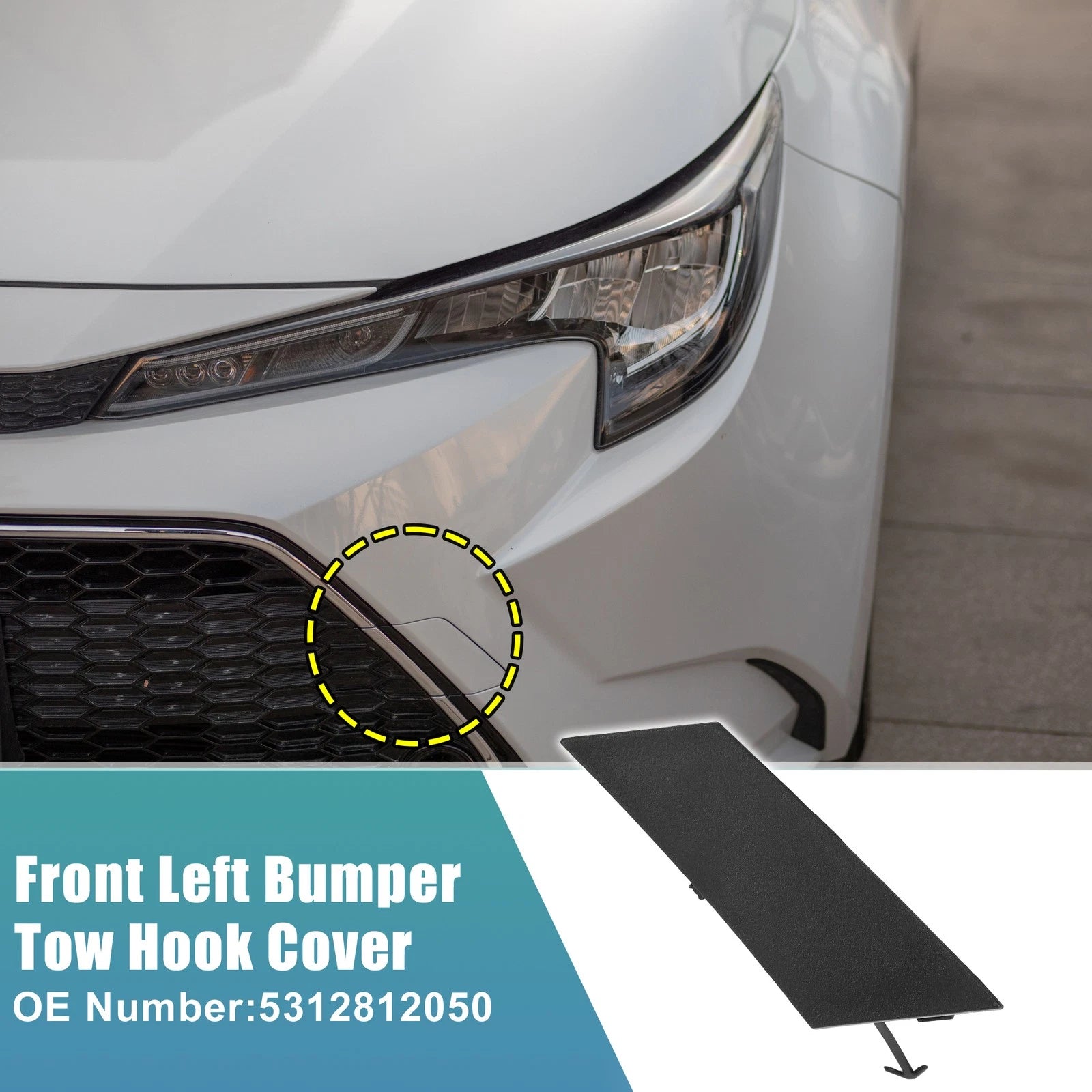 Tow Hook Cover Front Left Replacement for Toyota Corolla (2014–2016)