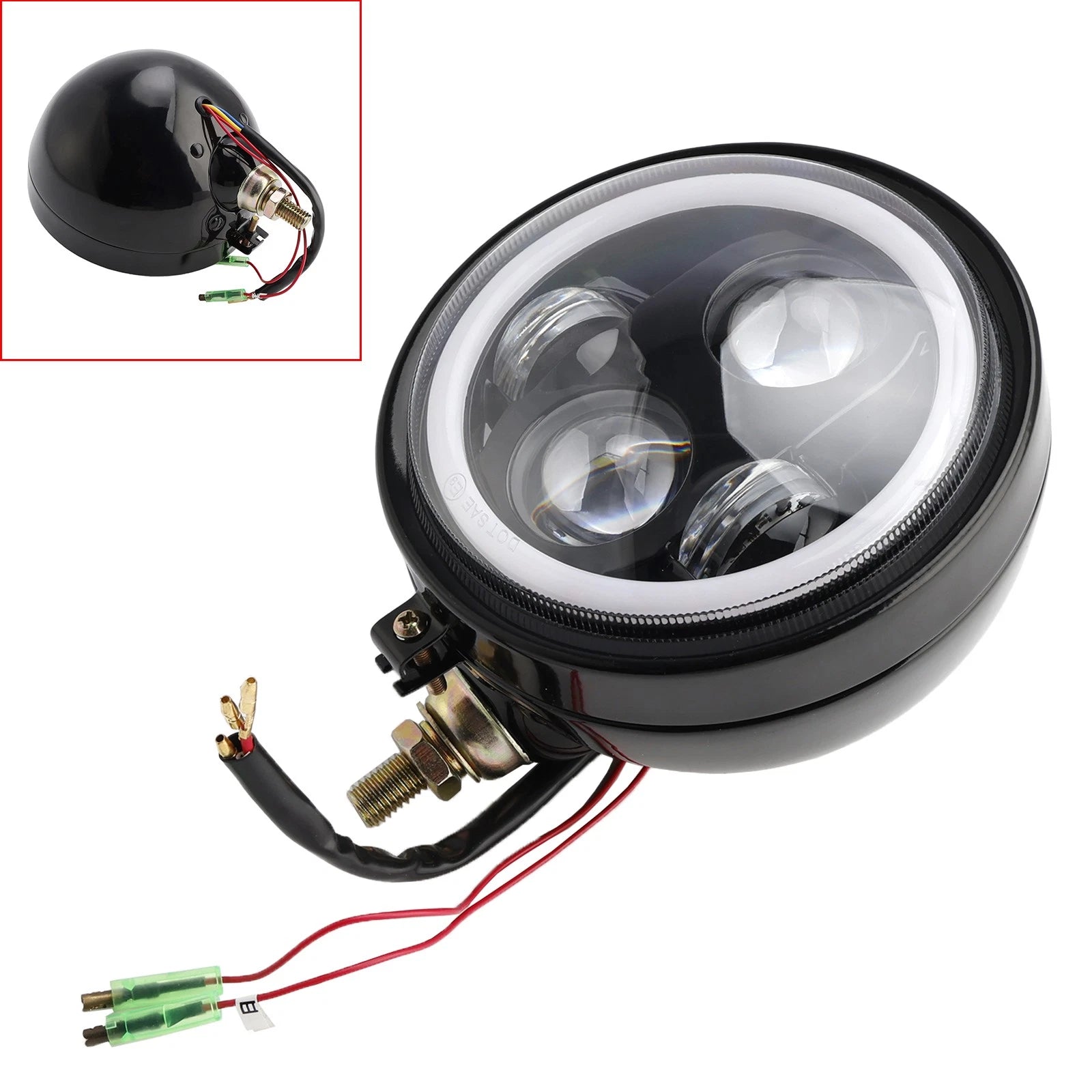 4X Beam Headlight Fog Lamp for Racer Bobber Chopper (Custom Fit)