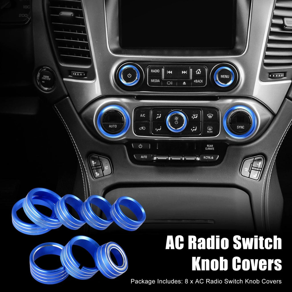 AC Radio Switch Knob Cover Set for Chevy Silverado GMC Sierra (2014–2018)
