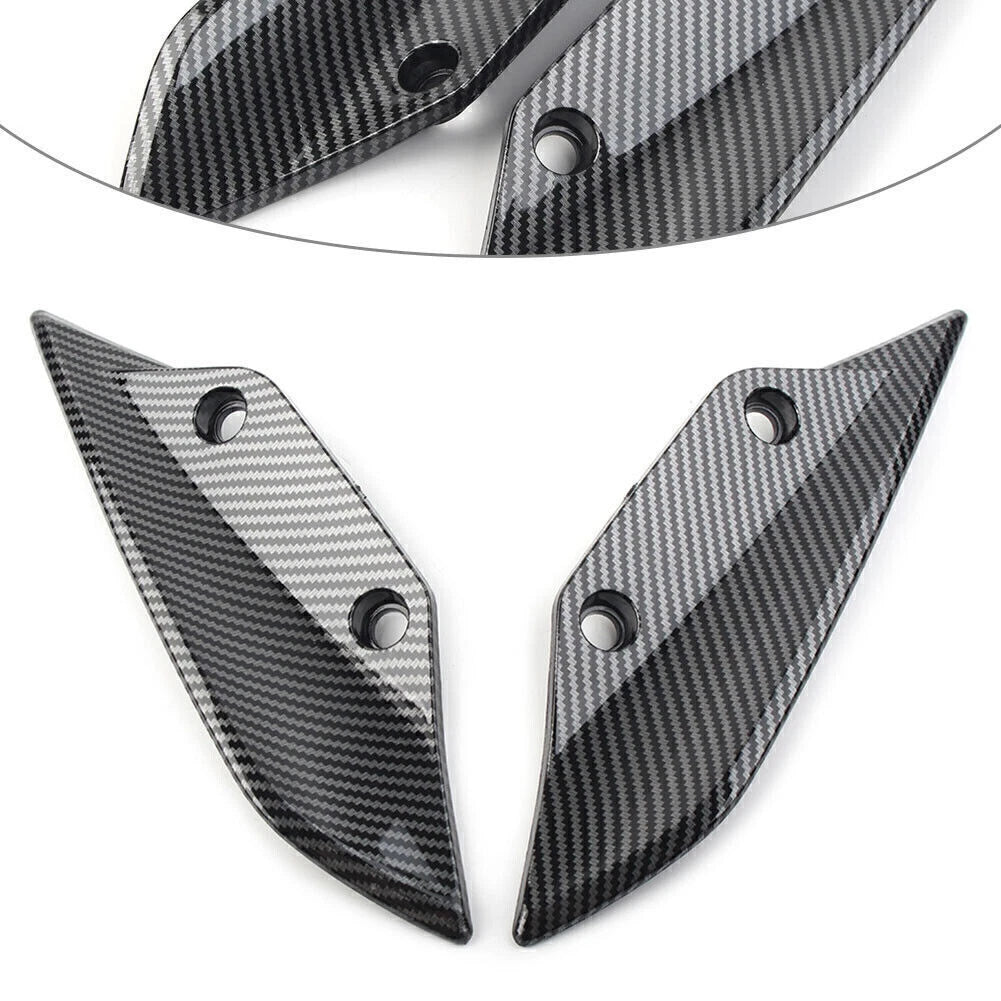 Front Spoiler Winglets for BMW S1000RR (2009–2014) - Carbon Fiber Pattern ABS