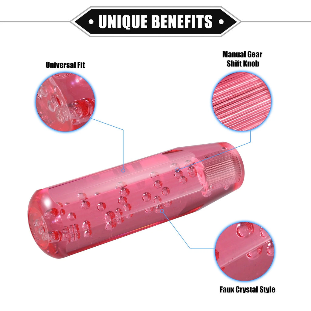 Faux Crystal Gear Shift Knob for Universal Vehicles (15cm, Red)