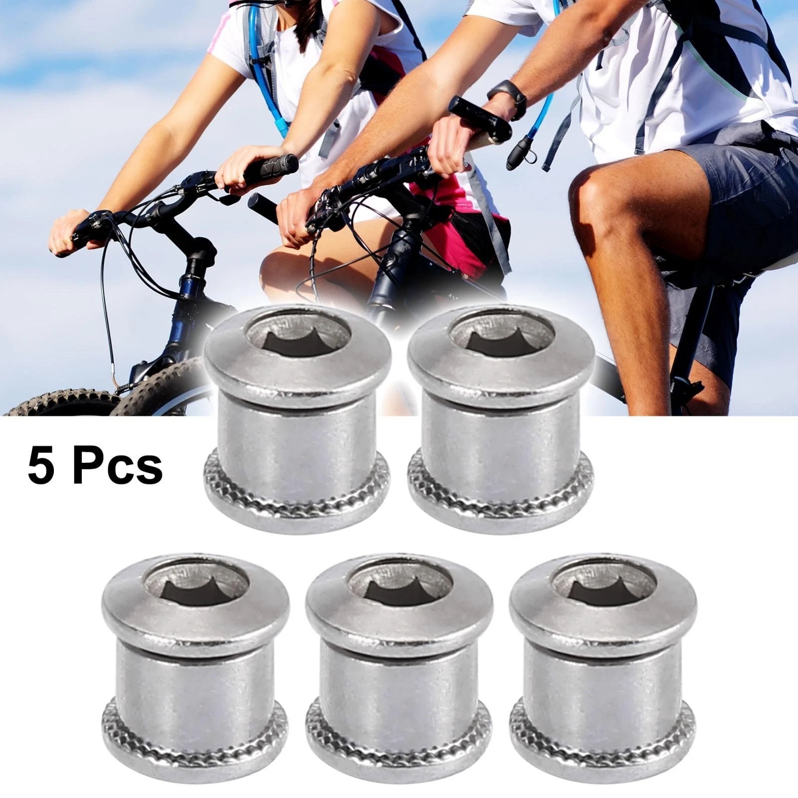 5pc Bike Chainring Nuts 8.5mm Replacement for Bicycle Chain Ring Bolts (—)