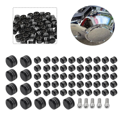 Set of 61X Engine Topper Screw Bolt Cap Covers for Harley Twin Cam Softail (2007–2017)