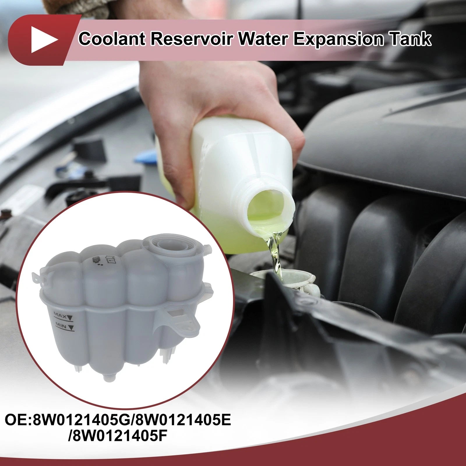 Coolant Expansion Overflow Tank OEM for Audi A4 A5 (2009–2016)