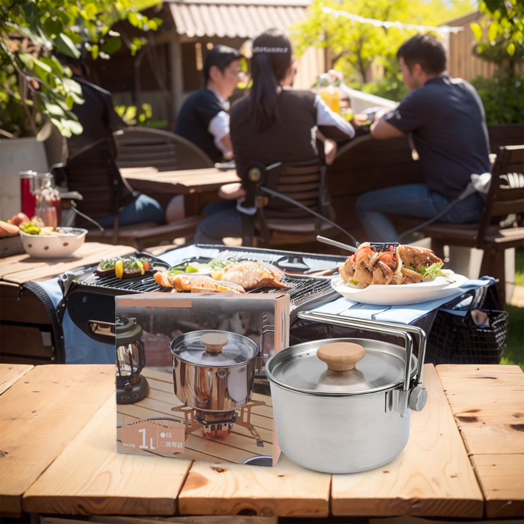 1L Camping Kettle with Sturdy Handle