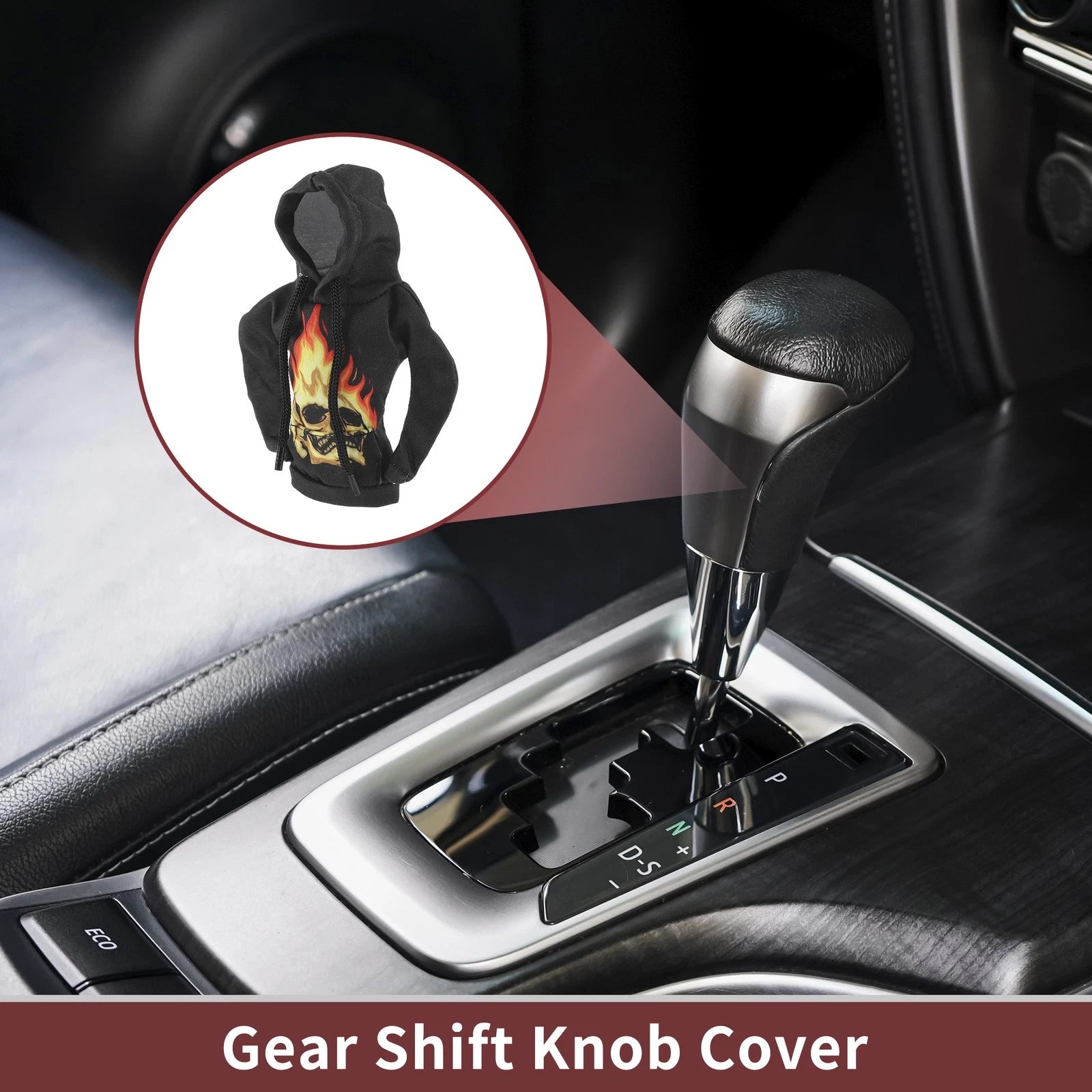Gear Shift Knob Cover for Car (Black, Deep Yellow, Red)