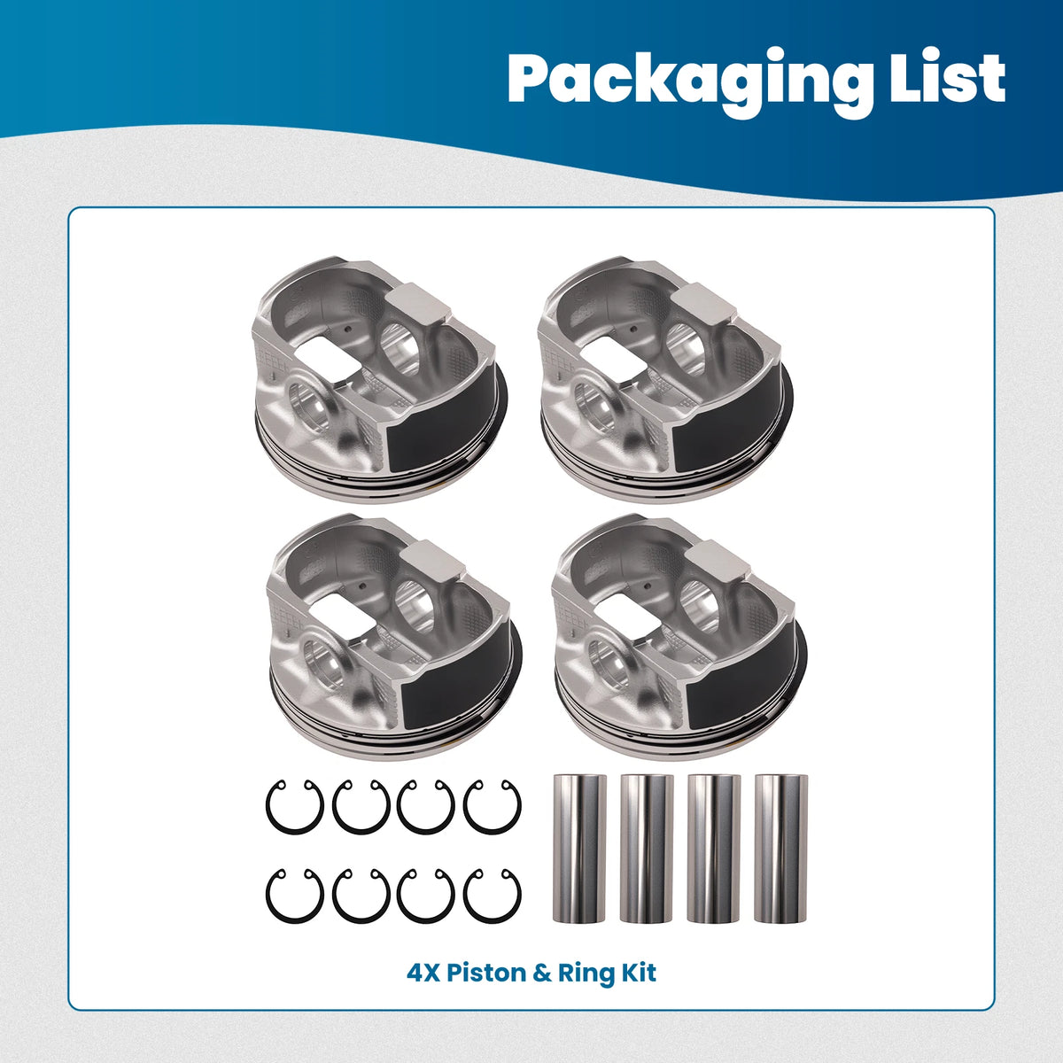 4Pcs Piston Set for Subaru Legacy 2.5L SOHC (2000–2005) 12006AC070