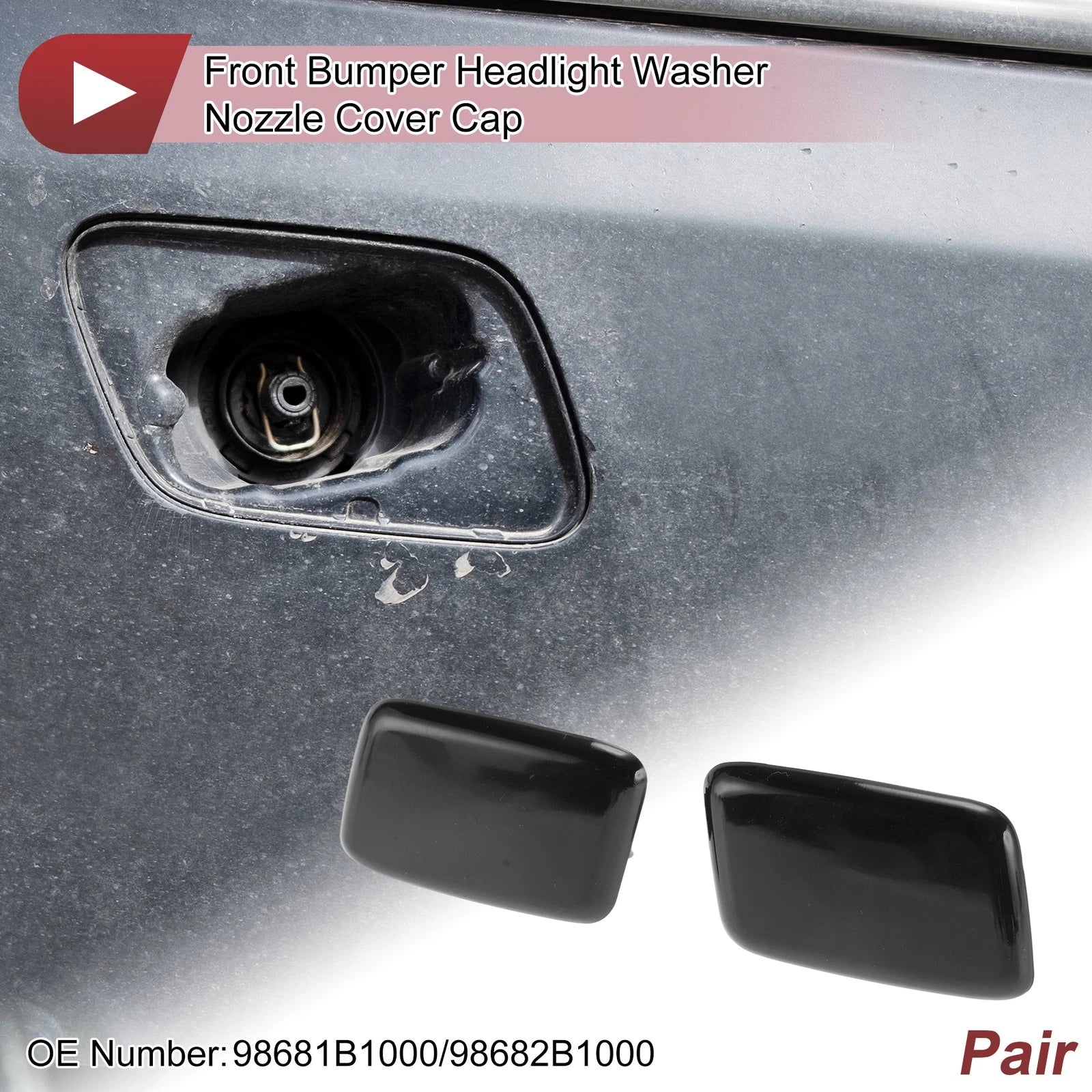 Front Headlight Washer Nozzle Cover Cap for Hyundai (2005–2010)