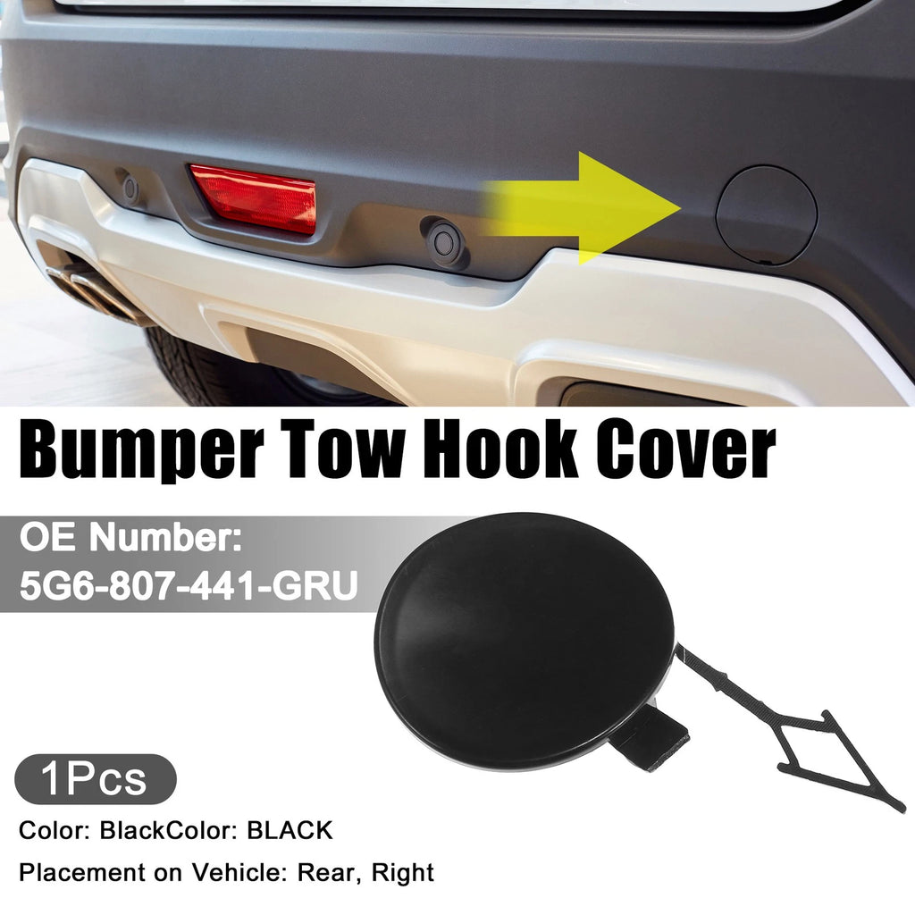 Rear Tow Eye Hook Cover Cap Replacement for Volkswagen Golf (2015–2021)