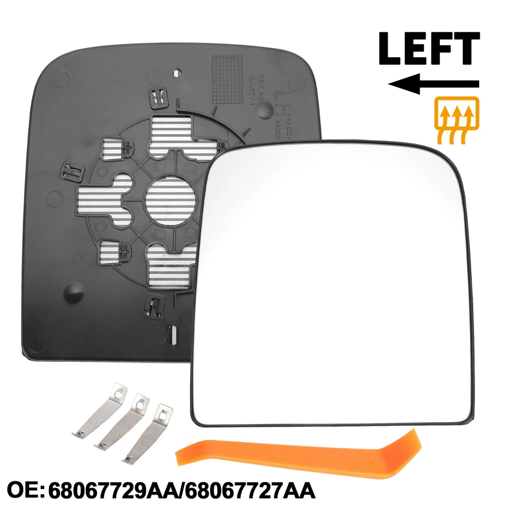 Heated Left Driver Side Upper Tow Mirror Glass Replacement for Dodge (2013–2018)