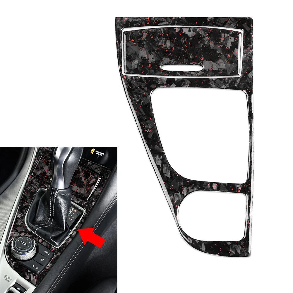 Forged Red Console Gear Shift Panel Trim for Infiniti Q50 Q60 (2014–2024)