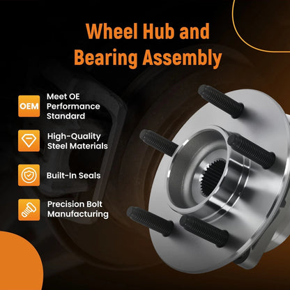 Front Wheel Hub Bearing for Ford F-150 (2000–2003) 515029 XL3Z1104AA 5 Studs M14