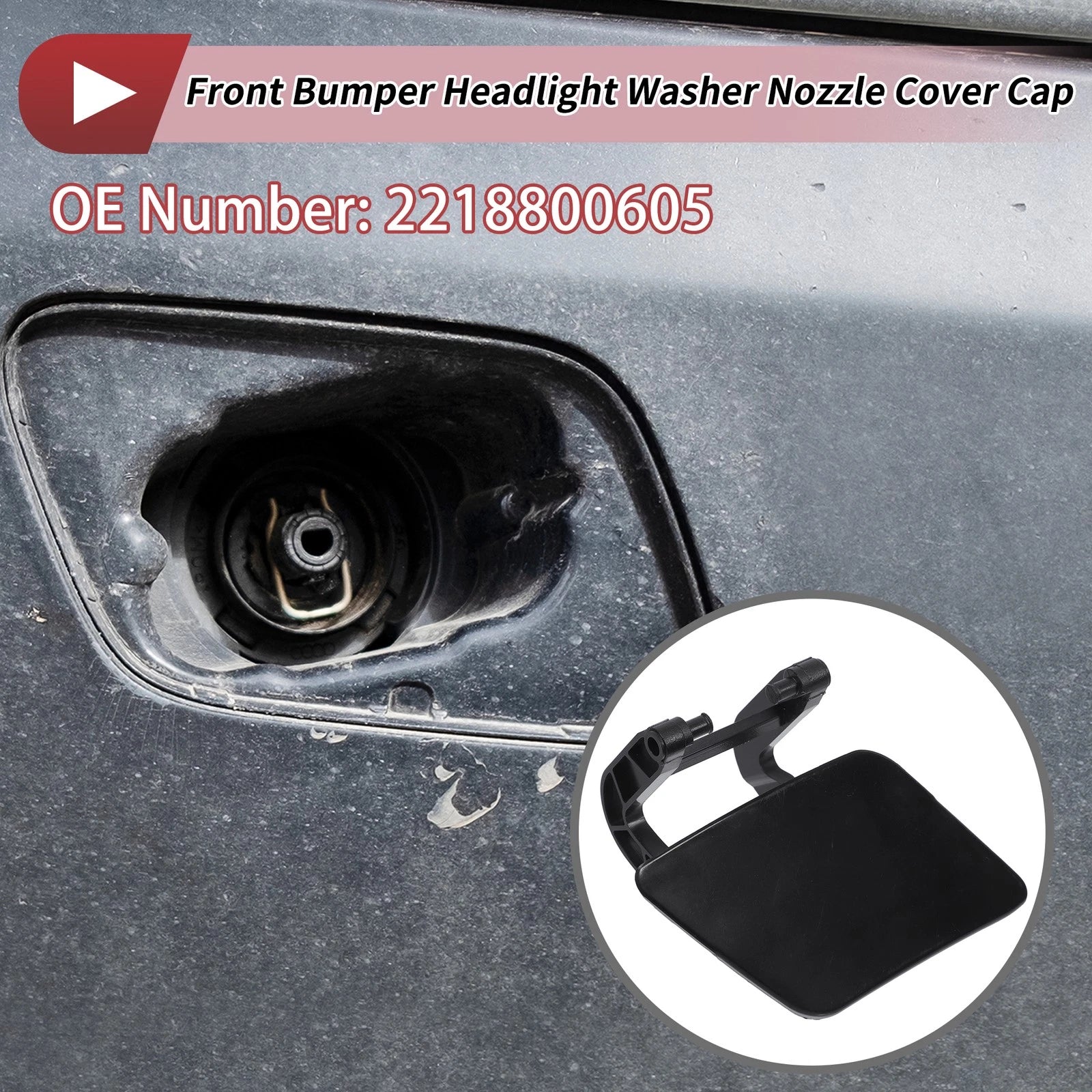 Front Right Bumper Headlight Washer Nozzle Cover Cap for Mercedes-Benz S600 (2014–2017)