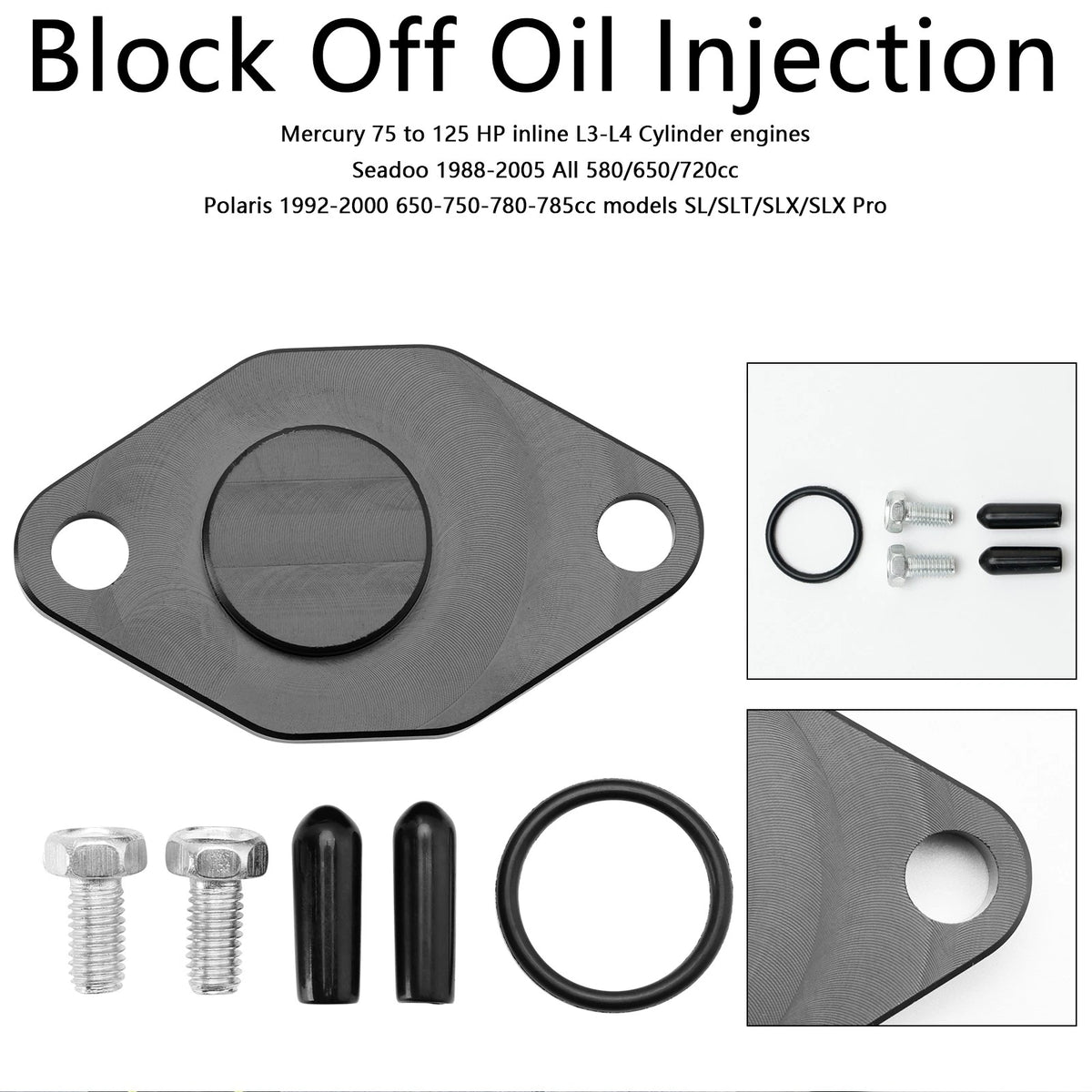 Block Off Oil Injection for Mercury 75-125 HP (1988–2005)
