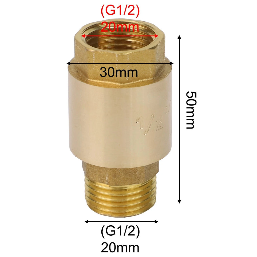 Brass Check Valve with Stainless Steel Spring for Secure Backflow Prevention