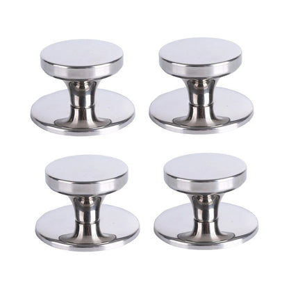 Set of 4 Stainless Steel Pot Lid Knobs with Screws