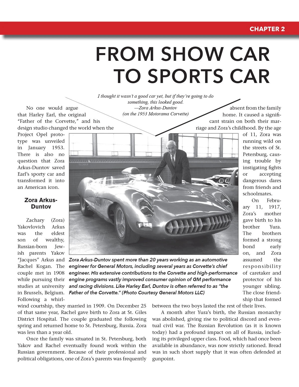Corvette Concept Cars Book by Earl Duntov