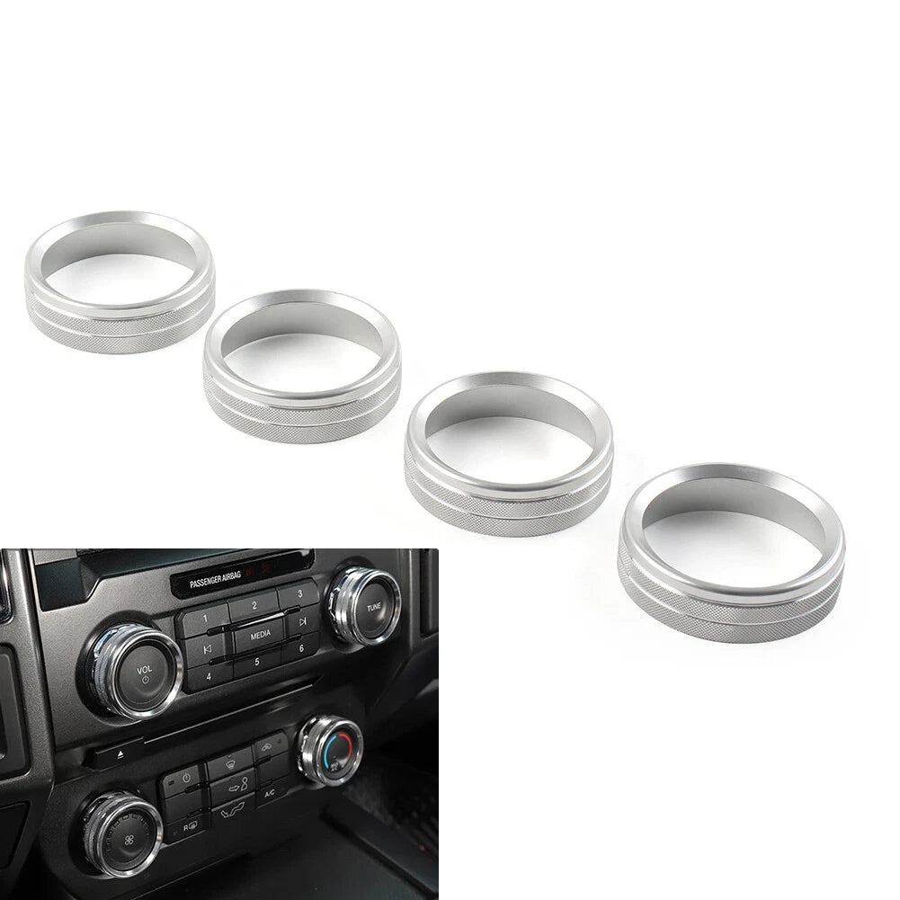 Air Conditioner Switch Button Ring Trim for Ford F150 XLT (2015–2020) Silver