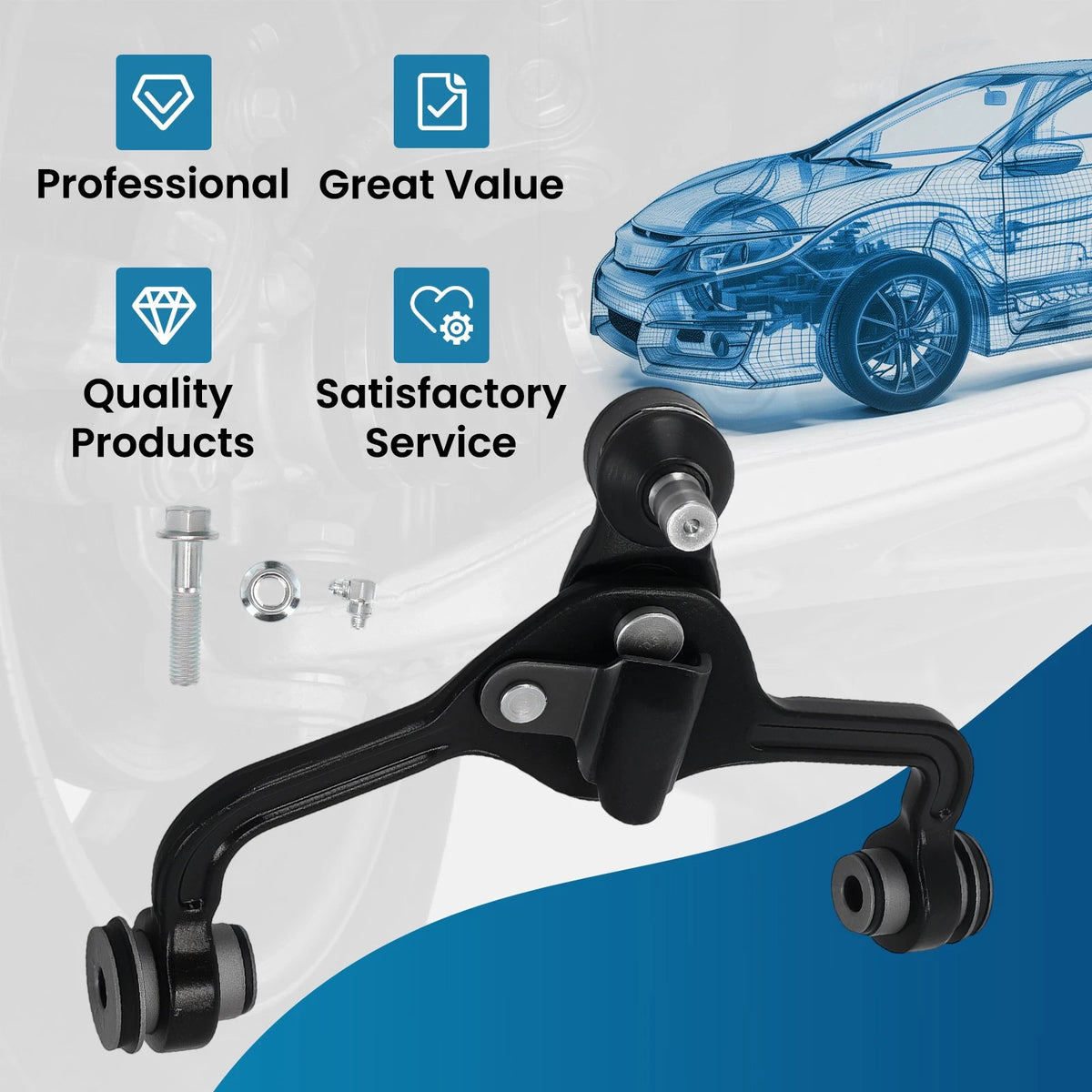 Front Upper Passenger Control Arm for Town Car, Grand Marquis (1995–2002)