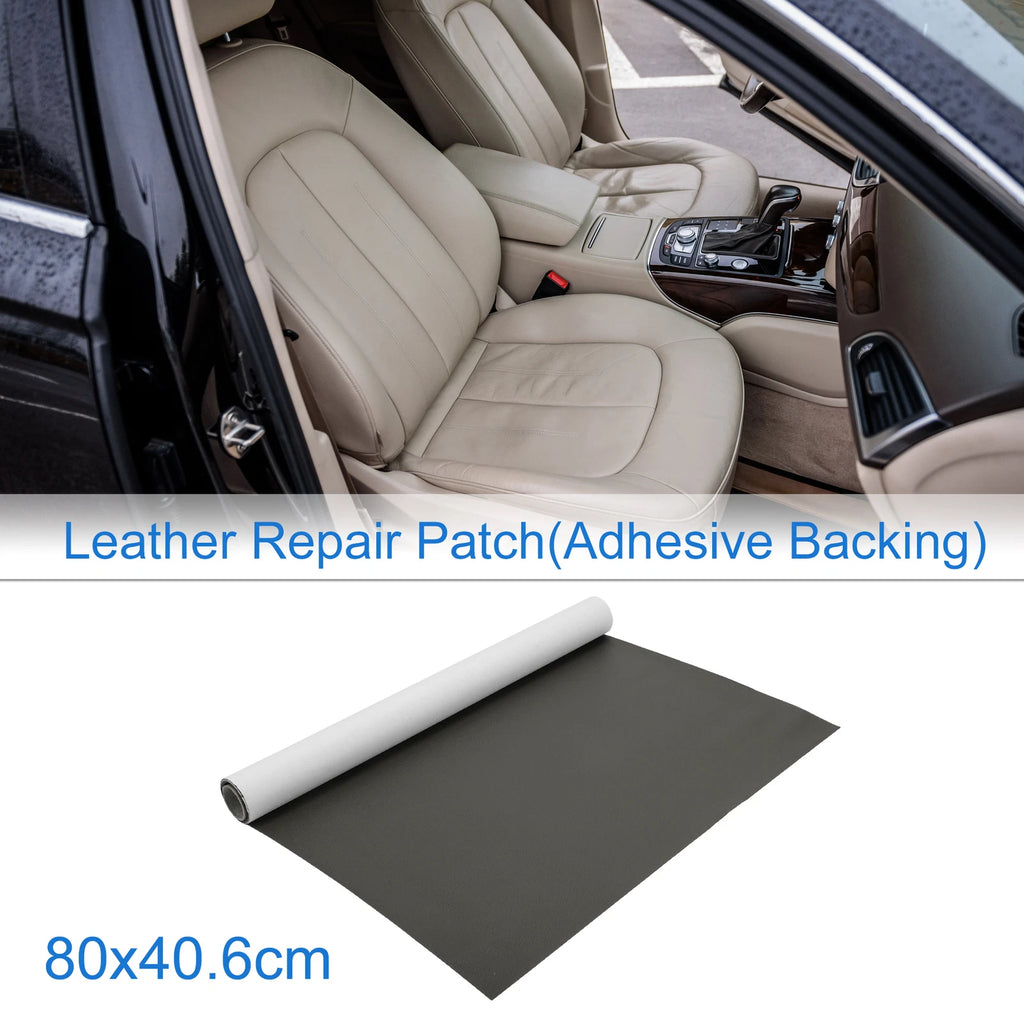 30"x16" Self Adhesive Leather Repair Patch for Car Seat Sofa (Deep Gray)