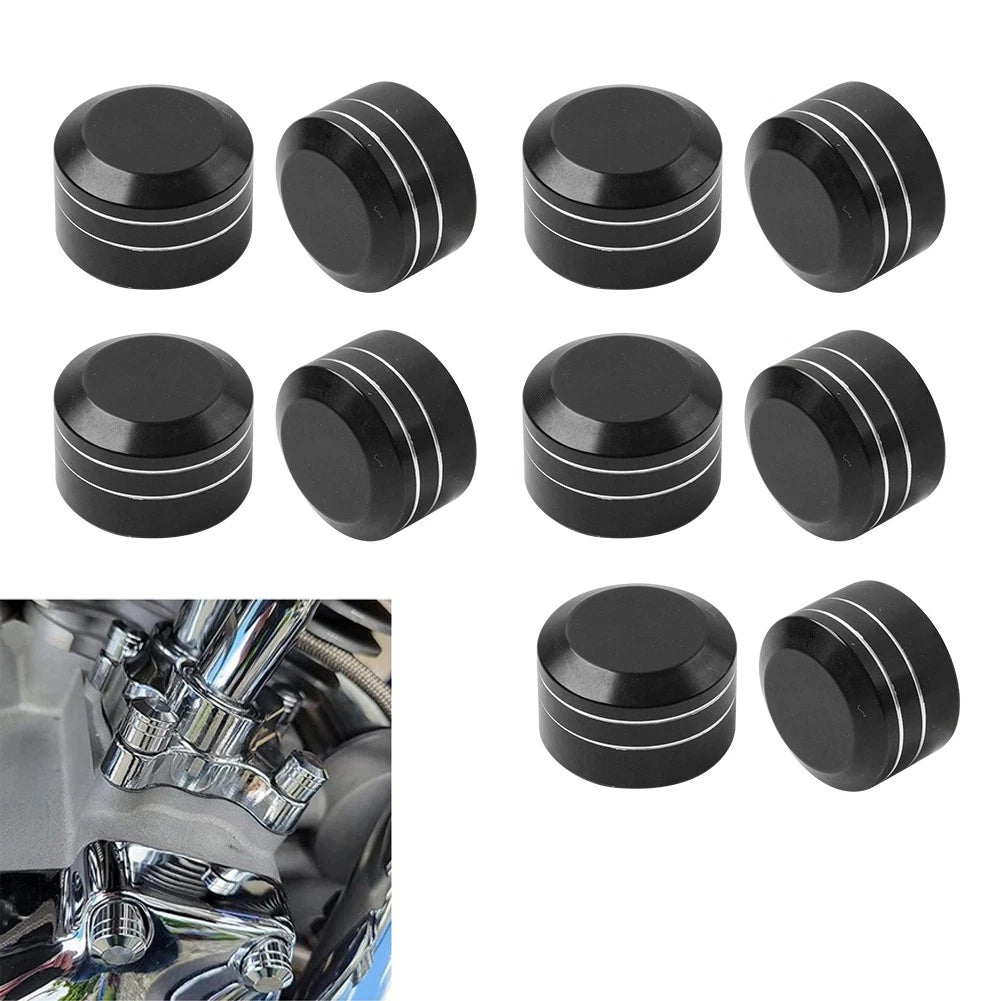 10x Engine Bolt Topper Caps Cover for Harley Dyna Softail