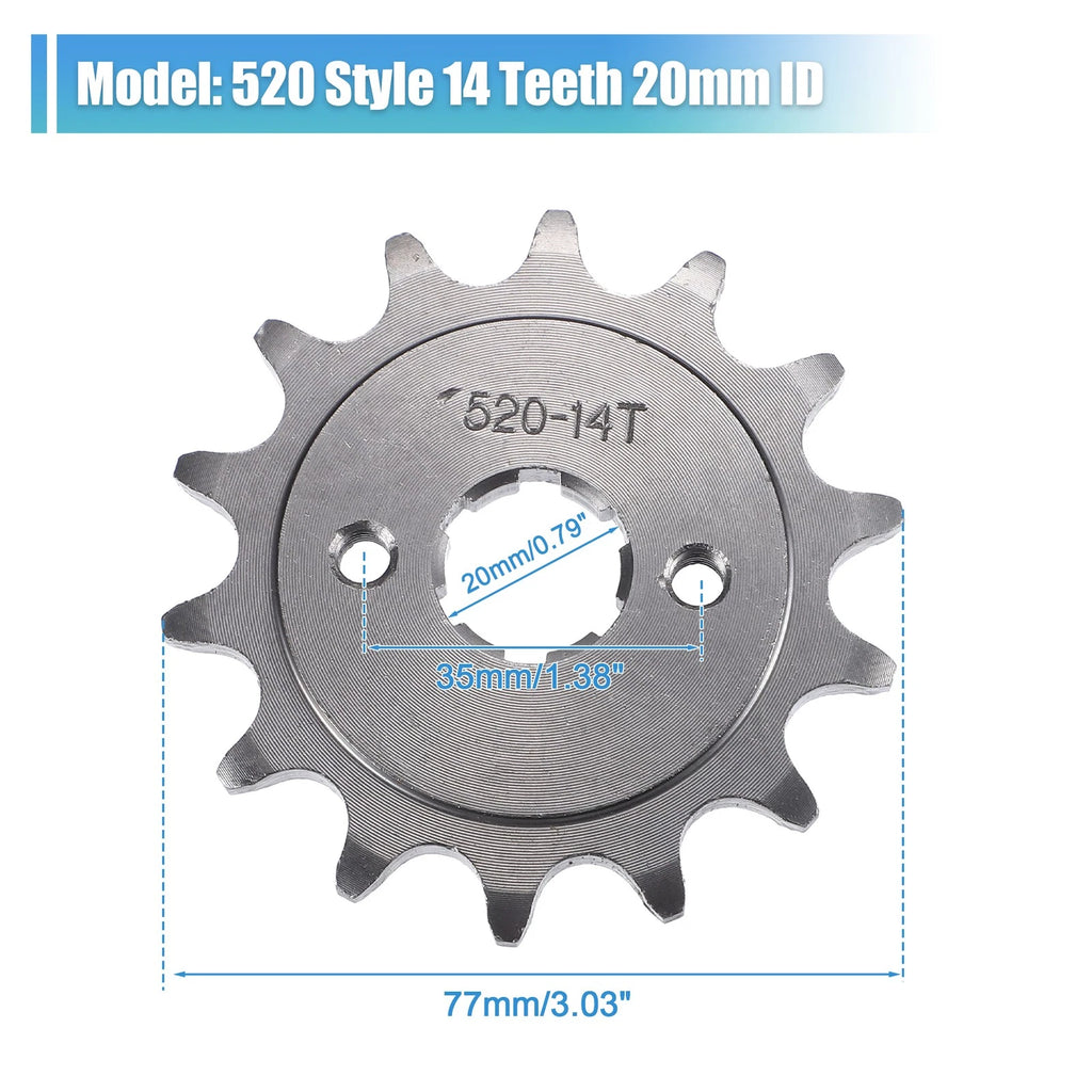 Front Engine Sprocket Set 14T 20mm ID for Dirt Pit Bike ATV (2005–2024)