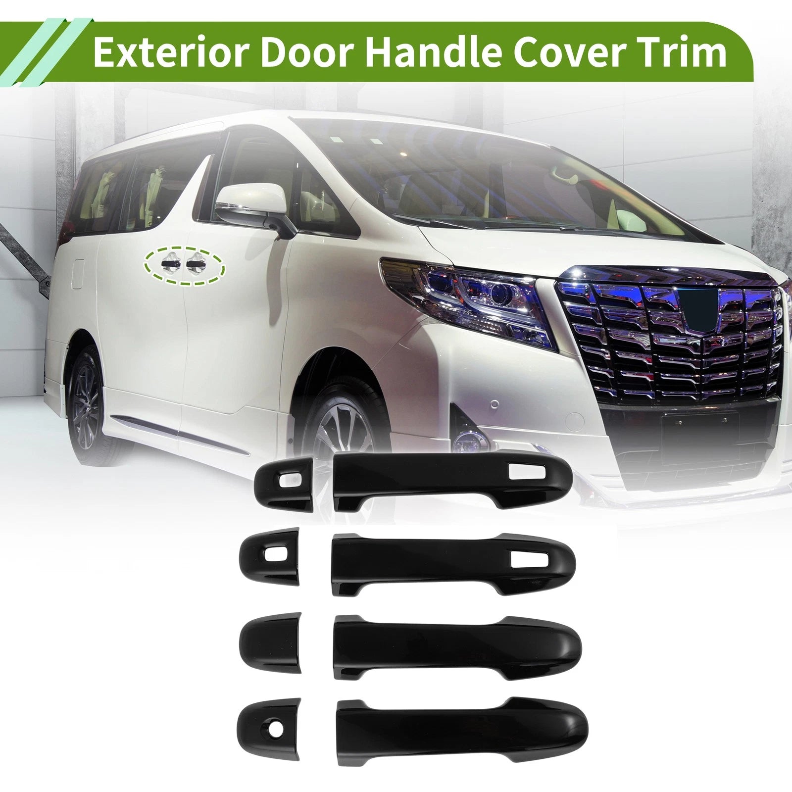 Exterior Door Handle Cover Trim Replacement for Toyota Alphard (2015–2021)
