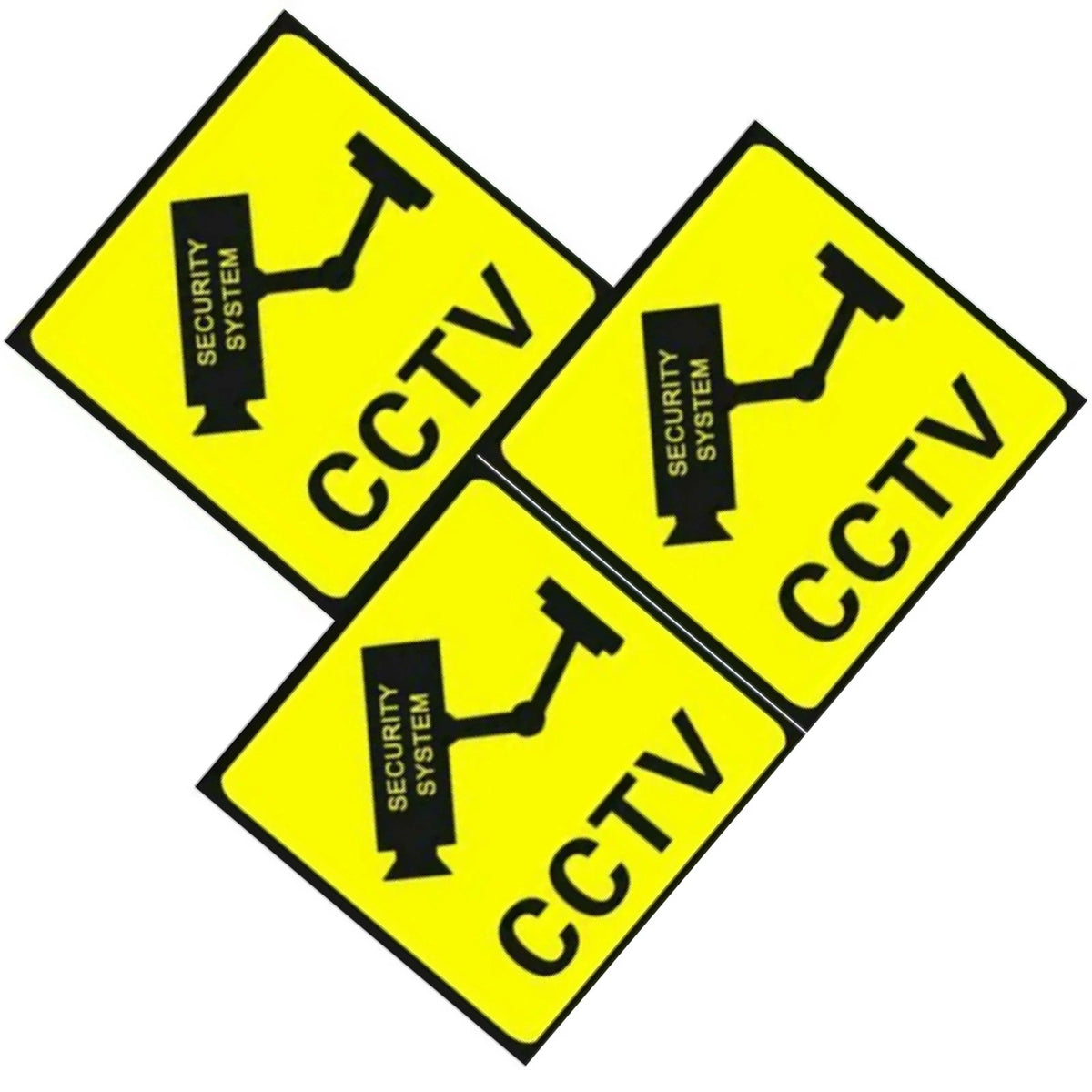3 Pcs CCTV Security Camera Warning Decal Stickers for Home