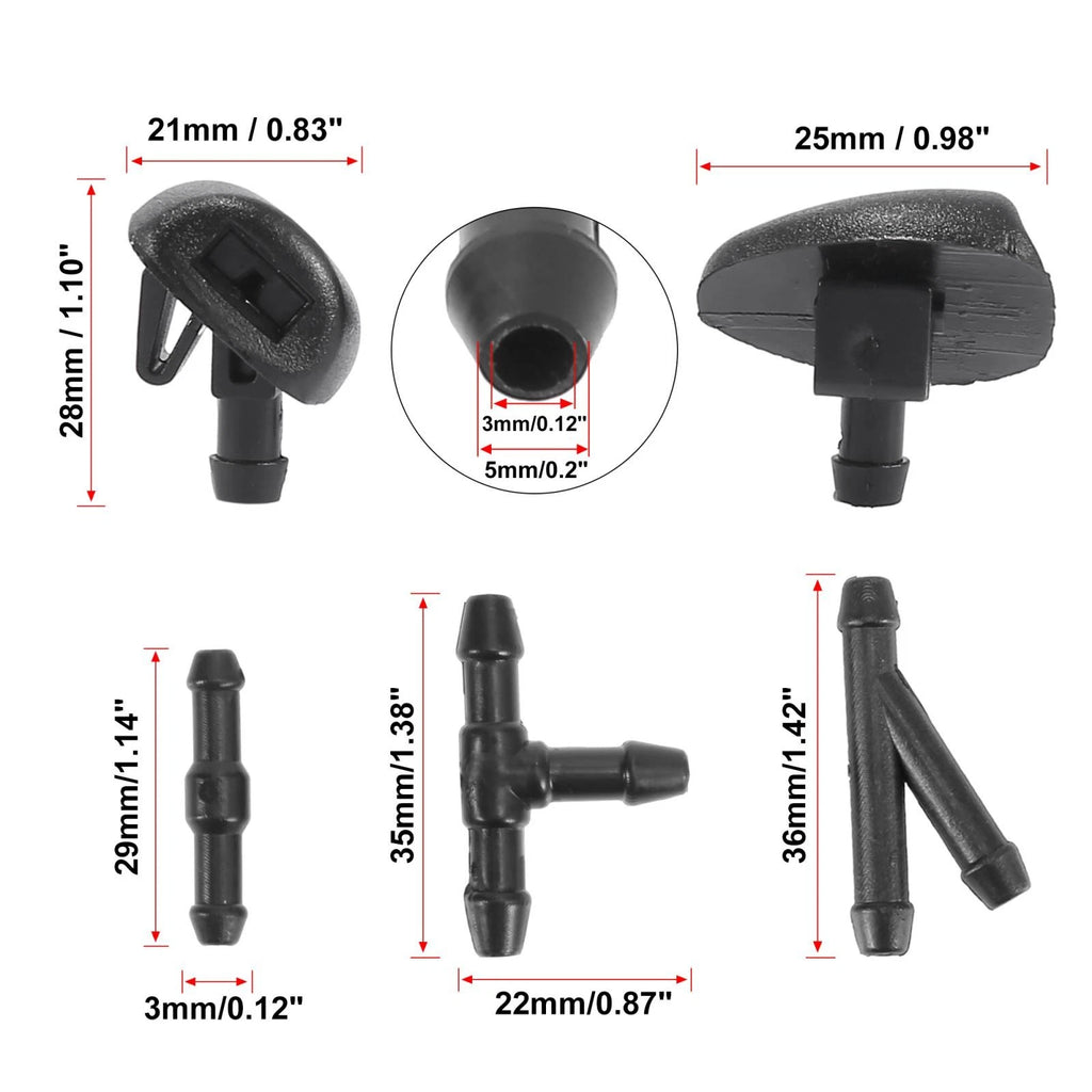Front Windshield Washer Nozzles Kit 6438J2 6438E6 for Citroen C3 (2009–2016)