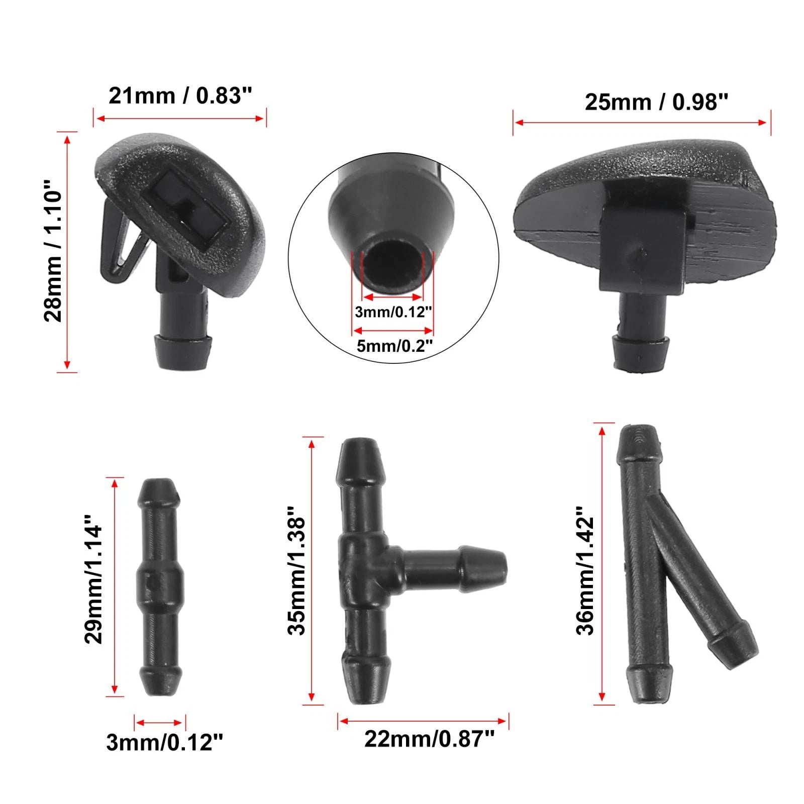 Front Windshield Washer Nozzles Kit 6438J2 6438E6 for Citroen C3 (2009–2016)