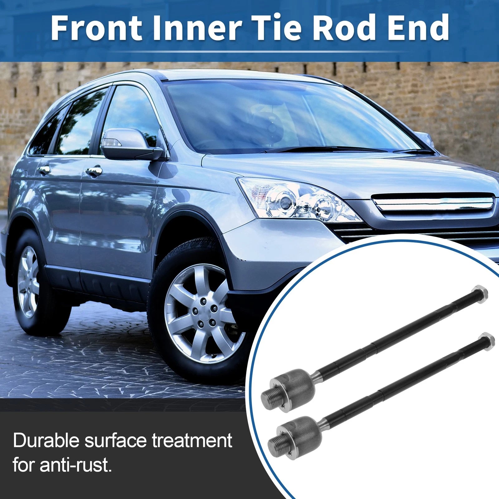 2 Pcs Front Inner Tie Rod End Links Replacement for Honda CR-V (2007–2008)