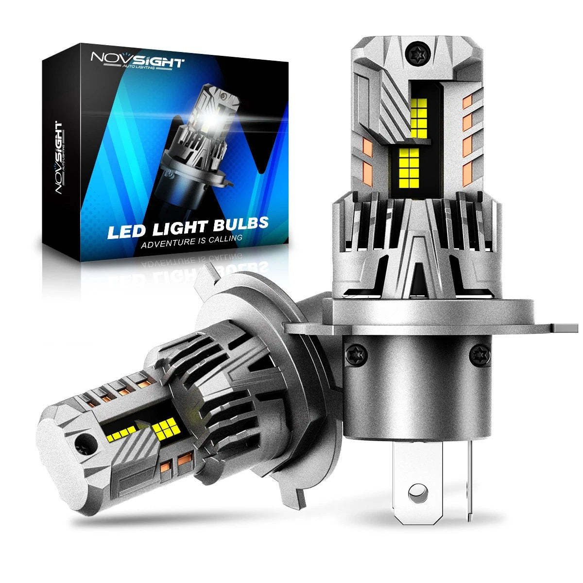 2X H4 LED Headlight Bulbs for NOVSIGHT (15000LM, 6500K)